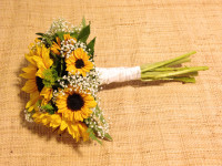 Ramos de novia con girasoles. Flores boda. Rebolledo Floristas.