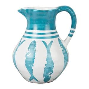 Jarra de terracota azul turquesa