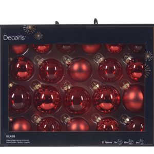 Set de 21 bolas rojas ideal para navidad
