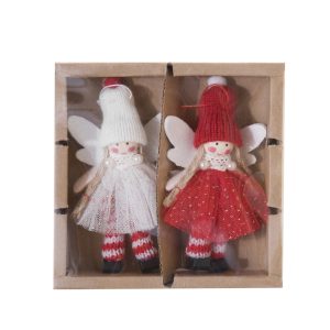set de 2 colgantes navideños de hada.