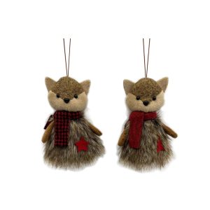 Set de 2 colgantes navideños de zorrito.