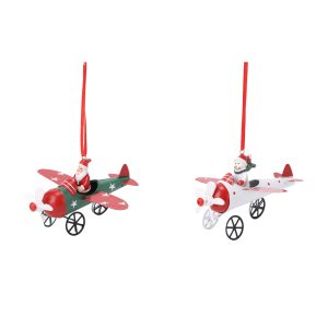 Set de 2 colgantes navideños de aviones