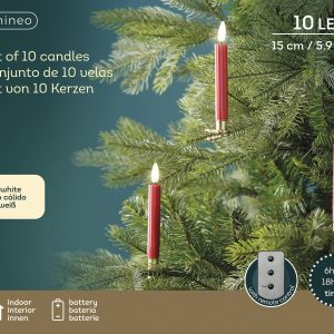 Set de 10 velas Led rojas para colgar en navidad