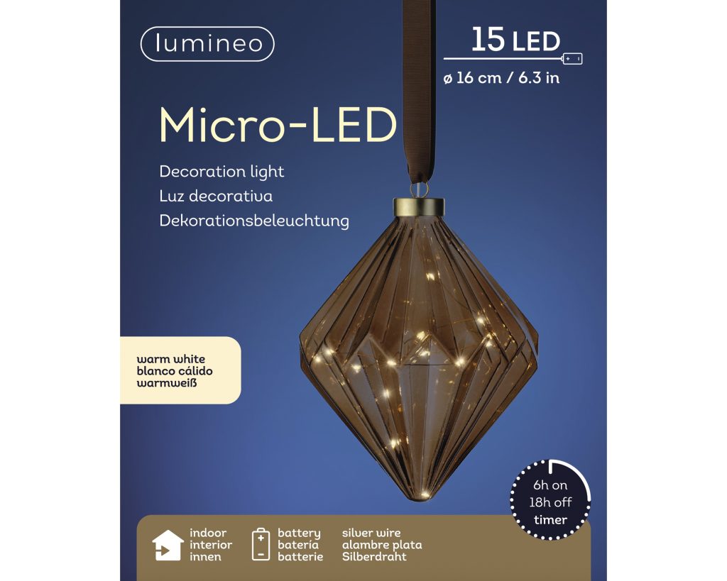 Luz decorativa en forma de diamante Micro Led