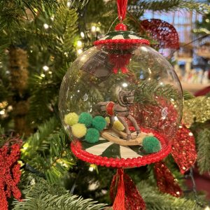 bola decorativa de cristal con caballito en el interior, ideal para navidad