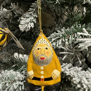figura de gnomo amarillo para colgar en el árbol de navidad