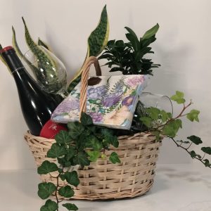 Cesta con vino